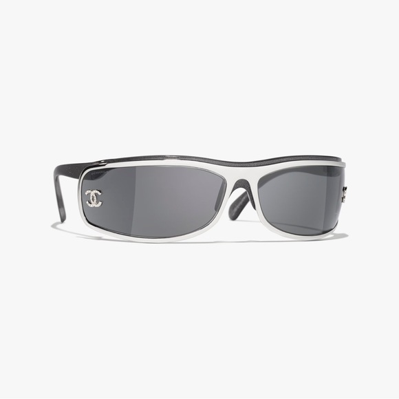 Chanel Silver Shield Sunglasses - Picture 1 of 10